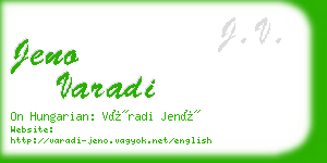 jeno varadi business card